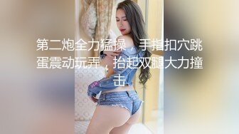 第二炮全力猛操，手指扣穴跳蛋震动玩弄，抬起双腿大力撞击